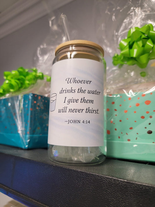 Glass Mugs with Double Scriptures